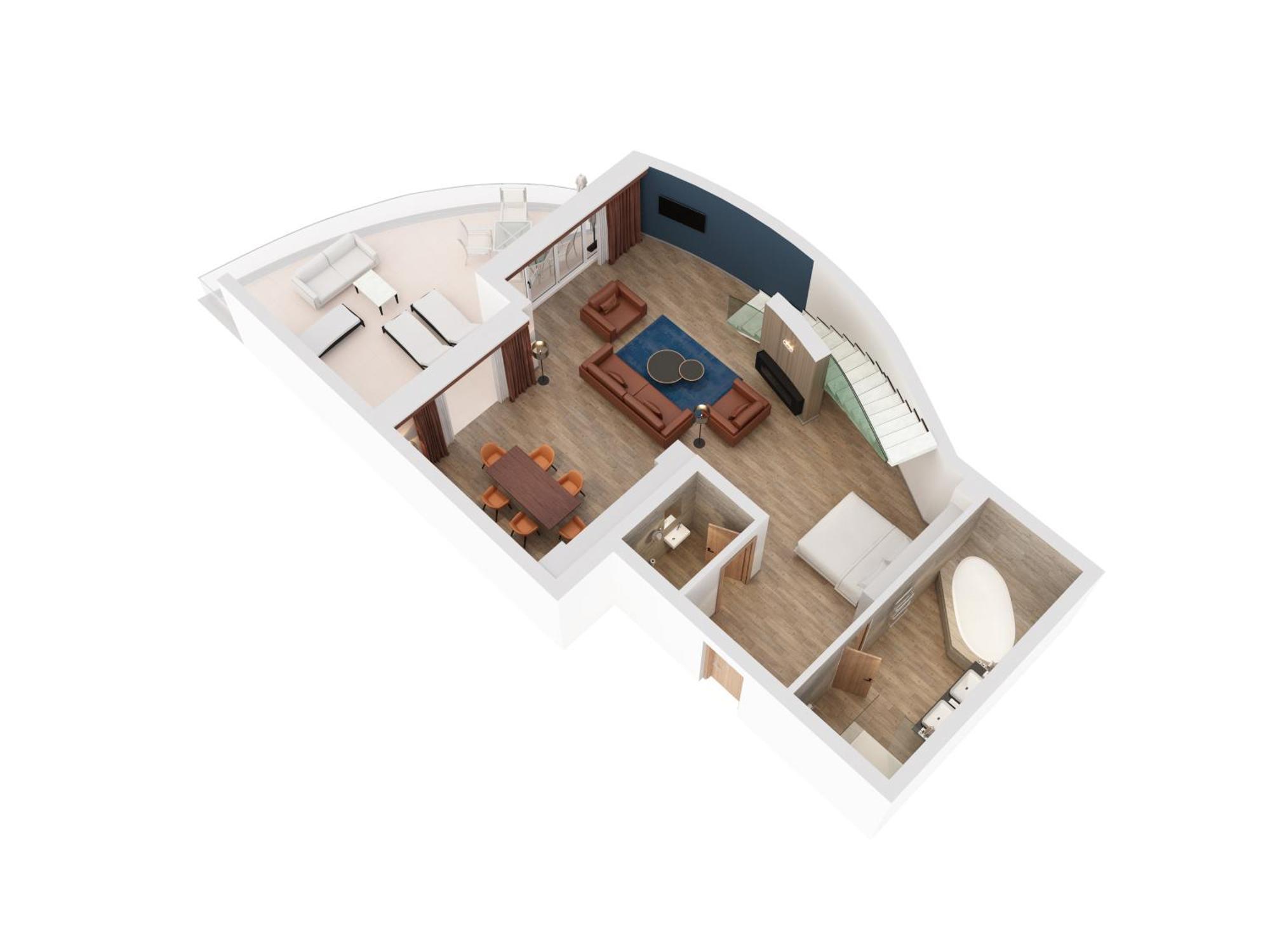 Hilton Rijeka Costabella Beach Resort And Spa Rom bilde 3D floor plan