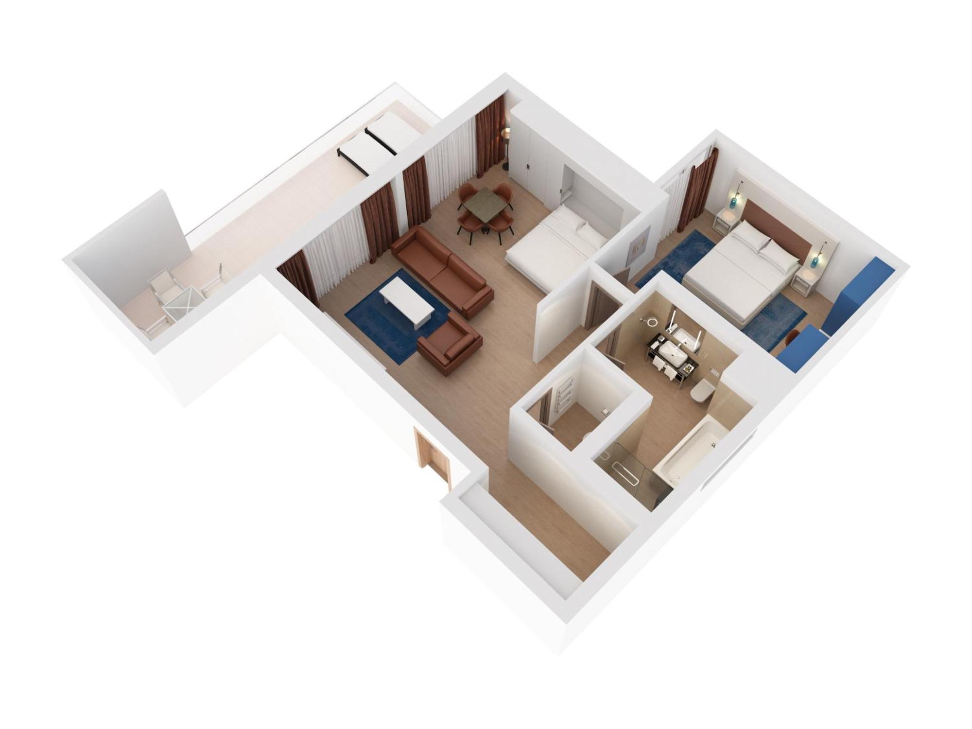 Hilton Rijeka Costabella Beach Resort And Spa Rom bilde 3D floor plan