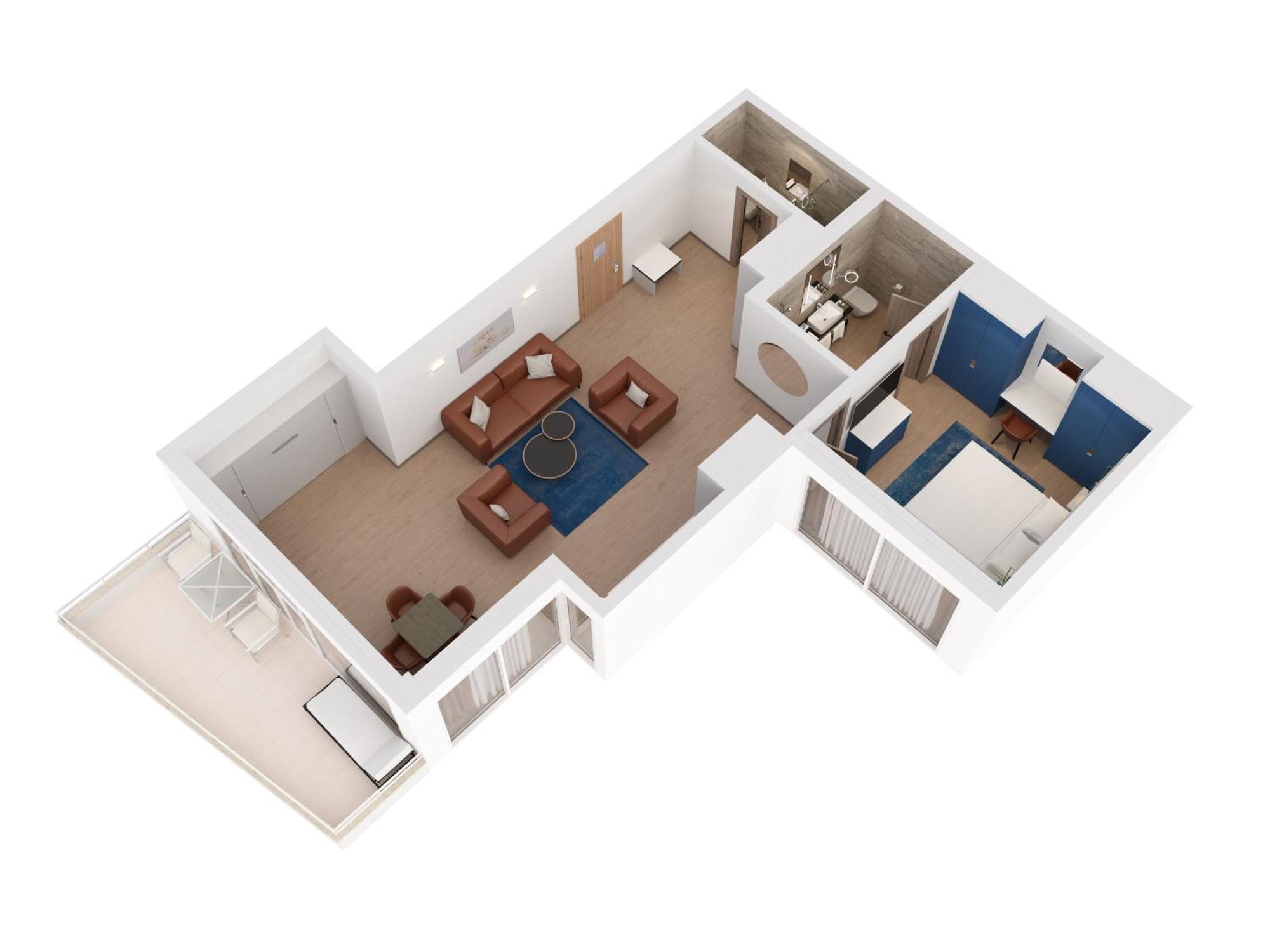 Hilton Rijeka Costabella Beach Resort And Spa Rom bilde 3D floor plan