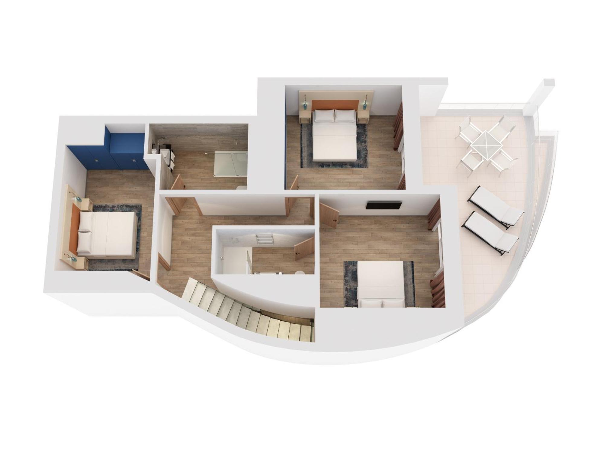 Hilton Rijeka Costabella Beach Resort And Spa Rom bilde 3D floor plan