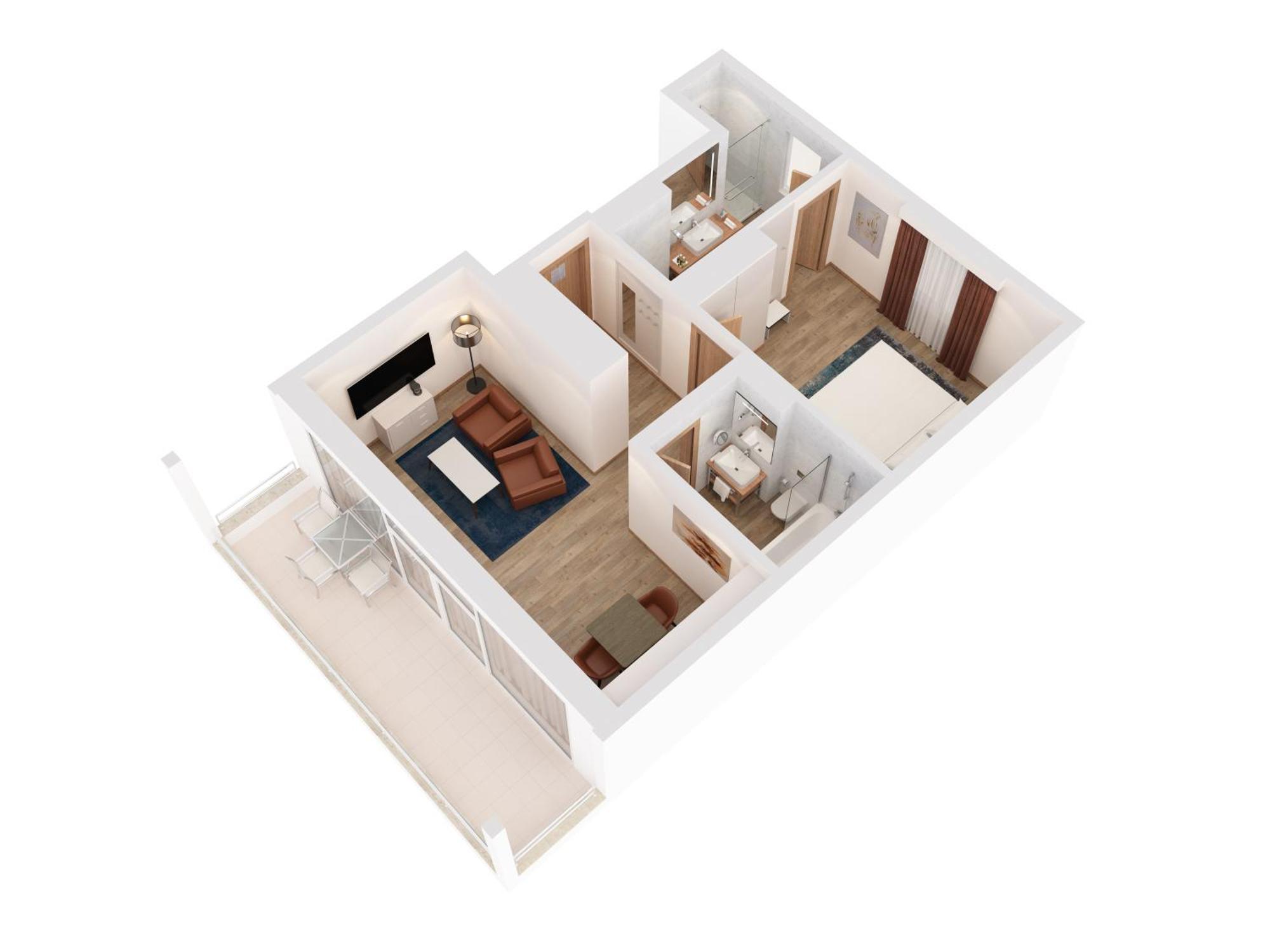 Hilton Rijeka Costabella Beach Resort And Spa Rom bilde 3D floor plan